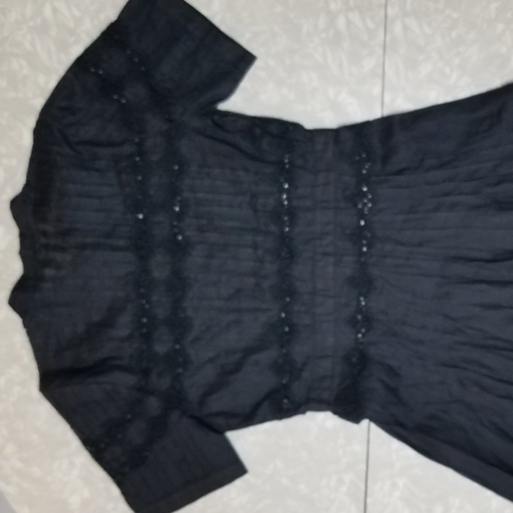 Chan Luu (Anthropologie) Dress in Black Cotton, NWT, Sized as M (runs SMALL) - Picture 2 of 5
